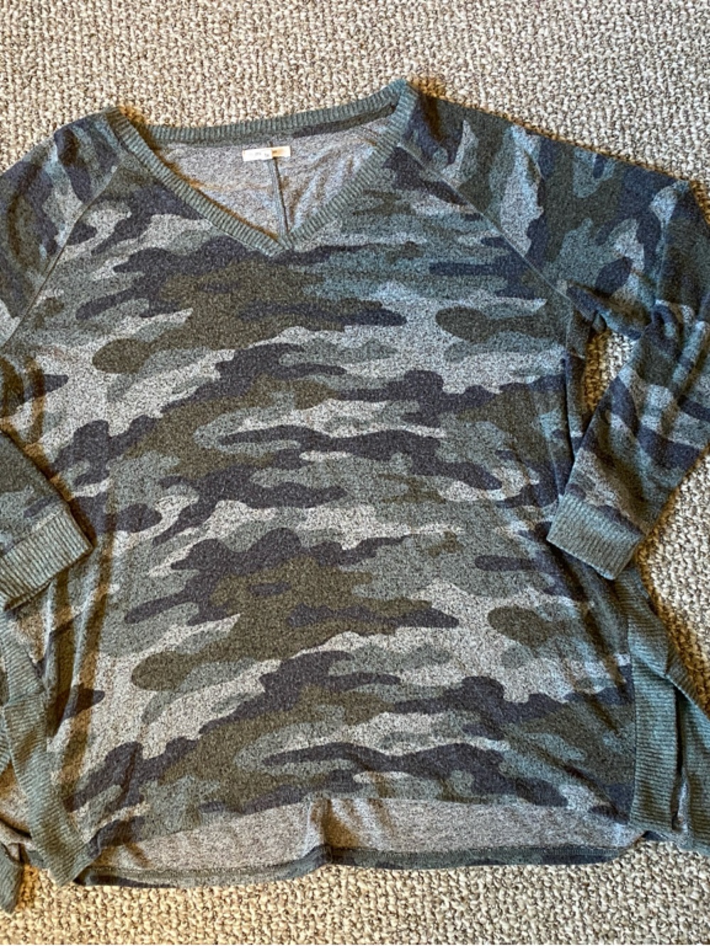 Maurices Olive & Gray Camo V-Neck Pullover